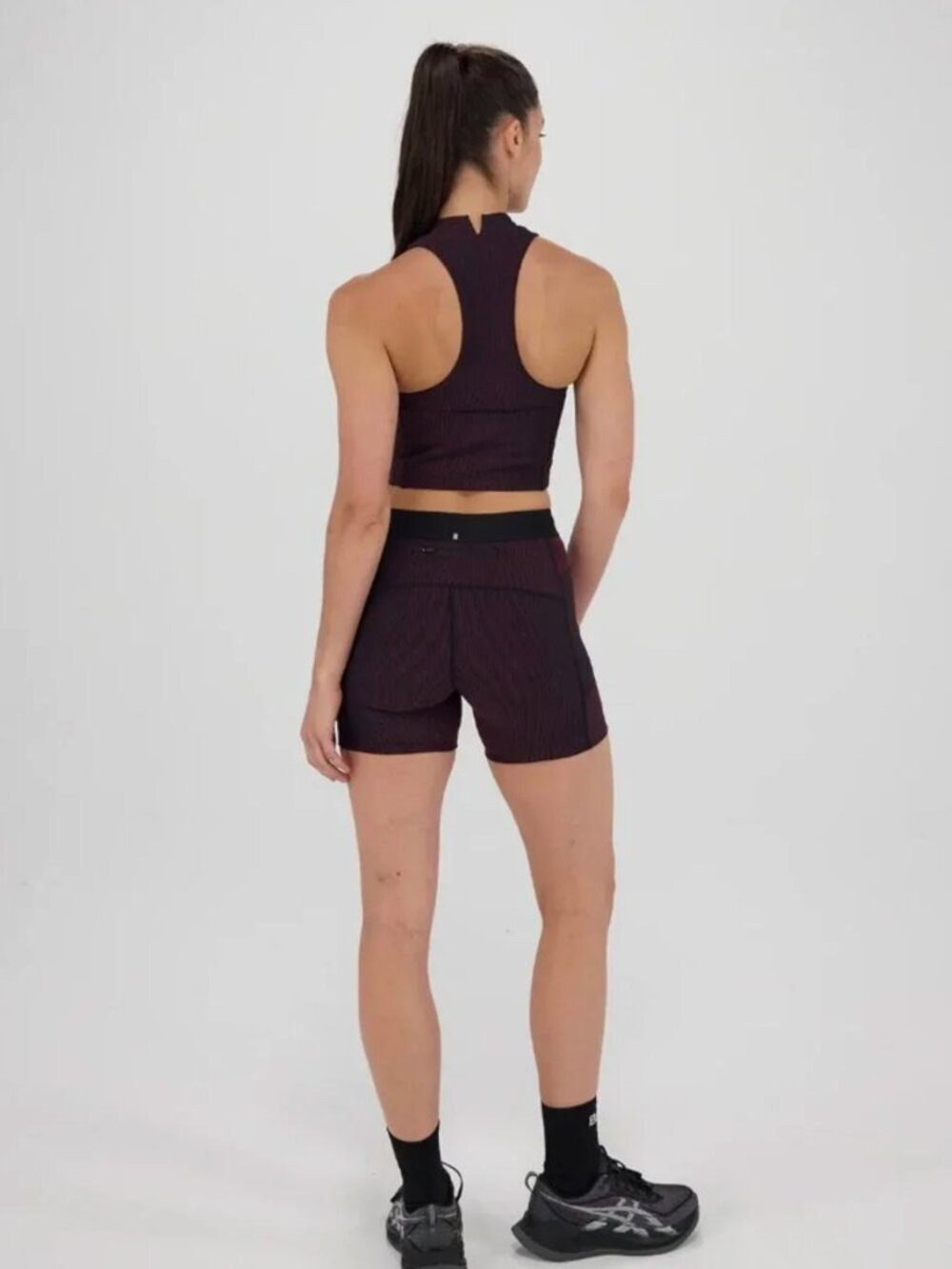 NWT - Bandit - Striped Cadence Vaso Race Crop - Black/Fig Stripe - Size Small - Picture 6 of 9